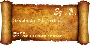 Szvoboda Mónika névjegykártya