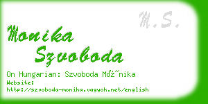 monika szvoboda business card